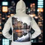 Hoodie back Amsterdam Street Printed
