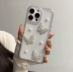 iPhone 17/air/pro/max case Pearl Butterfly Diamond Clear IPhone Case - Image 2
