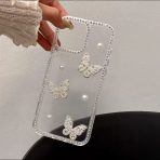 iPhone 17/air/pro/max case Pearl Butterfly Diamond Clear IPhone Case - Image 3